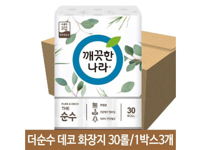 더순수 화장지 3겹데코 휴지 1박스3개