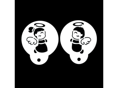 쿠키데코레이션 베이킹 스텐실도안 아기천사커플