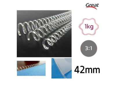 그레이트 프라스틱코일링 42mm 투명 1갑/1kg