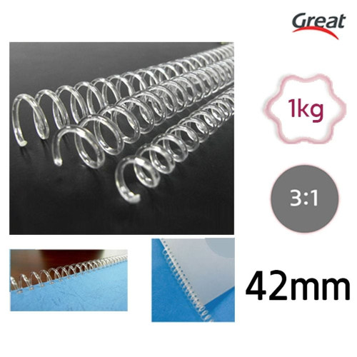 그레이트 프라스틱코일링 42mm 투명 1갑/1kg