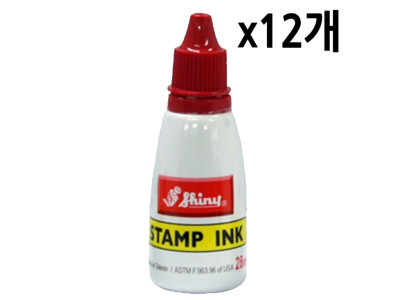 샤이니 불변스탬프잉크 S-62 적색/28ml/1갑(12개).