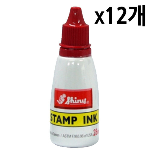 샤이니 불변스탬프잉크 S-62 적색/28ml/1갑(12개).