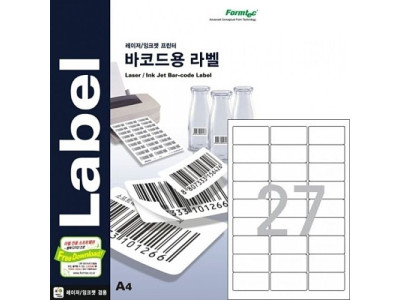 폼텍 바코드용라벨 LS-3104 100매/27칸