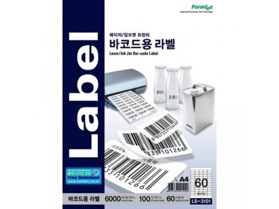 폼텍 바코드용라벨 LS-3101 100매/60칸