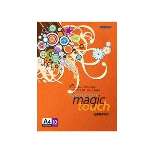삼원 매직터치 M22 오렌지색.A4 180g.1권 10장