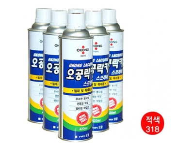 오공 락카 스프레이 318 적색 420ml