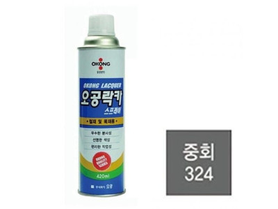 오공 락카스프레이 324/중회색.420ml 1개