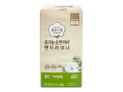 좋은느낌 유기농 순면커버 팬티라이너 일반 40P -O
