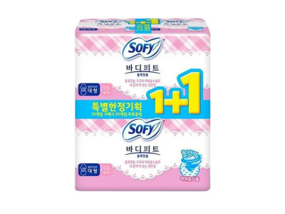 쏘피 바디피트 볼록맞춤 날개 대형 생리대 19+19입