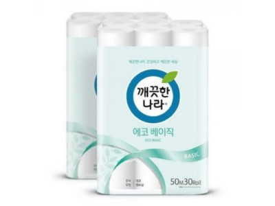 깨끗한나라 화장지 에코베이직 2겹 50m 30롤 x 2팩