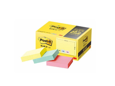 3M 점착메모 노트 대용량팩 653-20A(51mmx38mm)