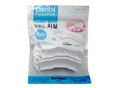 일회용 치실 100P 이쑤시개 치간 칫솔 틈새 1회용