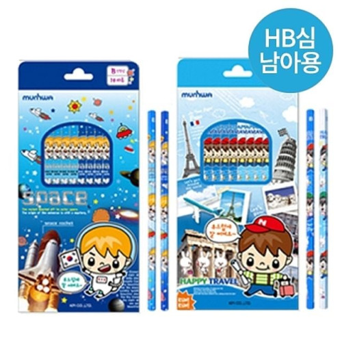 문화 전사연필/여아용 2000 HB진한심10자루(갑6개)