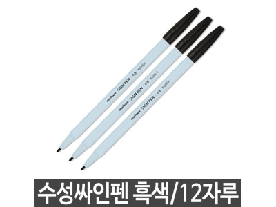 문화 넥스프로수성싸인펜 300w.흑색.1타/12P