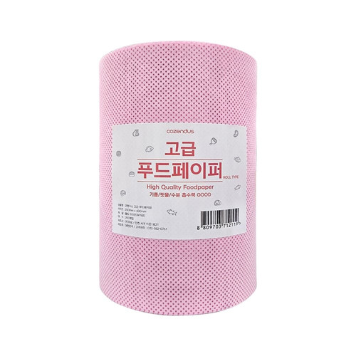 핏물/기름 흡수 고급 푸드페이퍼 200매 롤 핑크