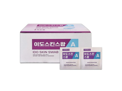 국산 이도팜 이도스킨스왑A 100매 1통 일회용 소독솜