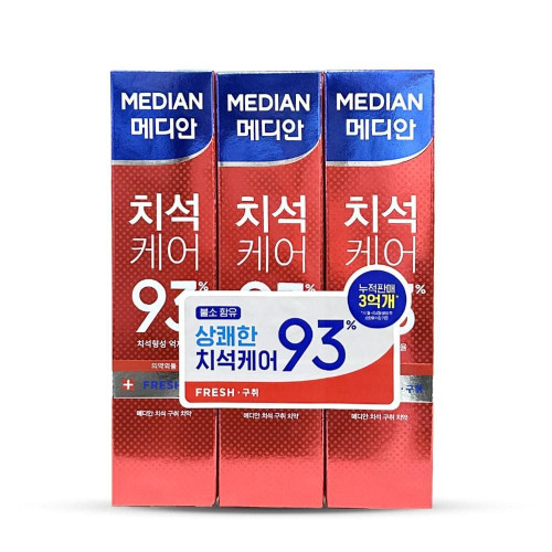 메디안 치석 케어 구취제거 치약 120g 3개입