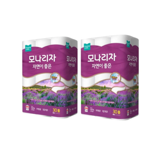모나리자 녹스 자연이좋은 3겹 30m 30롤 x 2팩