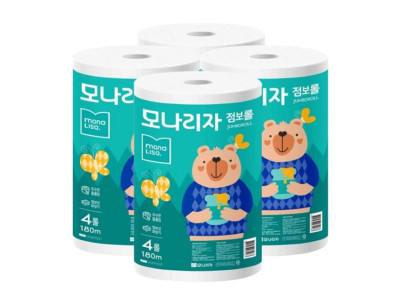 모나리자 녹스 점보롤 화장지 2겹 180m 4롤 4팩