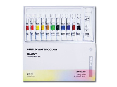 쉴드 베이직플러스 수채물감학생용 7.5ml 12색 -49486