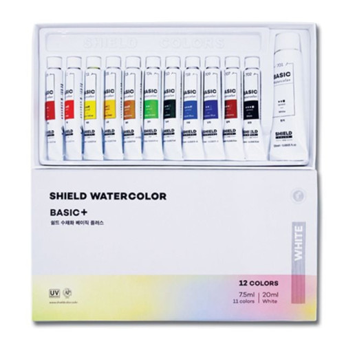 쉴드 베이직플러스 수채물감학생용 7.5ml 12색 -49486