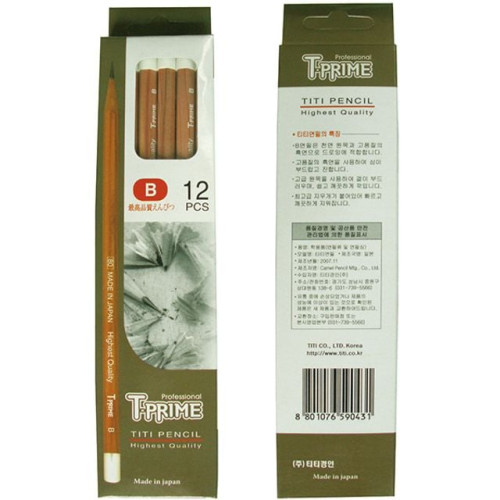 티프라임 미술연필 1B 12자루(티티) - 45865
