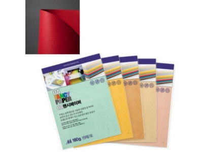 OA팬시페이퍼A4 180g R63 연지색 15매 두성