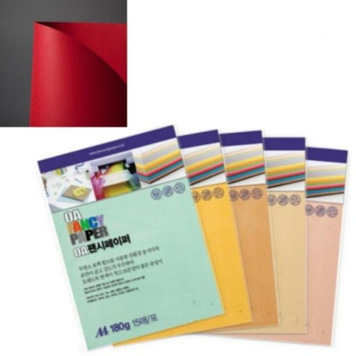 OA팬시페이퍼A4 180g R63 연지색 15매 두성