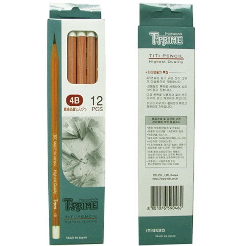 티프라임 미술연필 4B 12자루(티티) - 43492