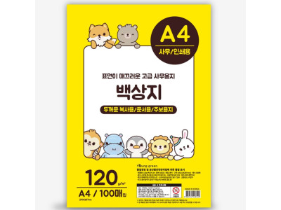 영진 백상지 a4 100매 120그램 상장용지 문서표지 차트지