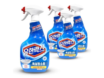 유한락스 욕실 화장실 청소용 세정제 600ml 4개