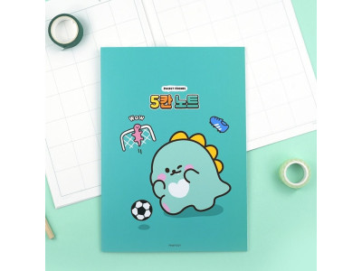 쪼꼬미친구들 5칸 노트 초등학생 필기 한글 공책 랜덤