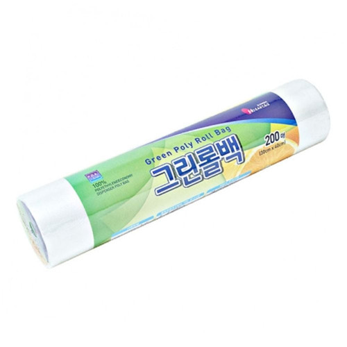 그린롤백 30x40cm 200매 1P 일회용 비닐봉투 롤팩