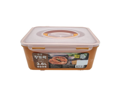 황토락 김치통 5호 소 3.6L 핸들 밀폐 절임 보관용기