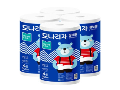 모나리자 녹스 점보롤 화장지 1겹 500m 4롤 4팩