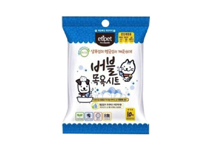 버블 목욕시트(휴대용10매) 물티슈 크리너 반려동물