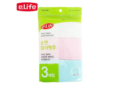 롯데 순면 칼라행주 24 x 28cm 3매입