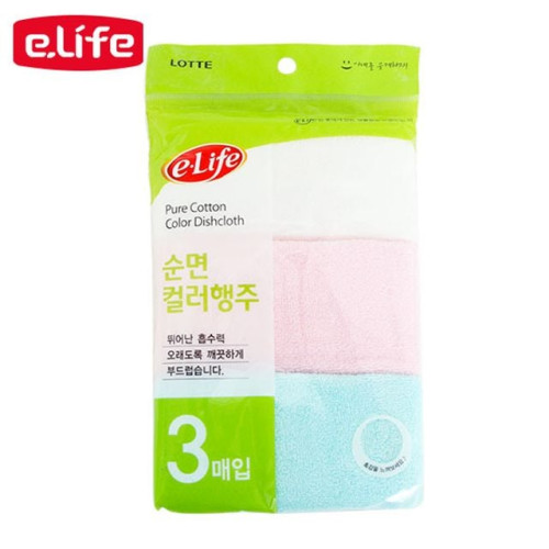 롯데 순면 칼라행주 24 x 28cm 3매입