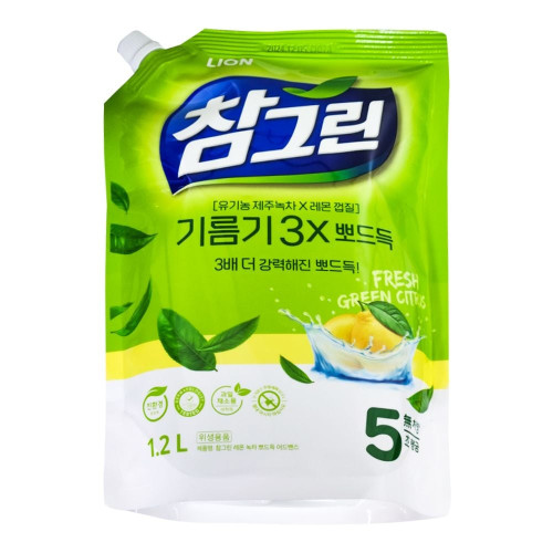 참그린 기름기 뽀드득 주방세제 1.2L 리필