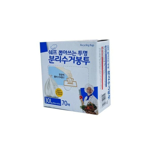 쉐프 뽑아쓰는 투명분리수거봉투 30L 70매 48x65cm