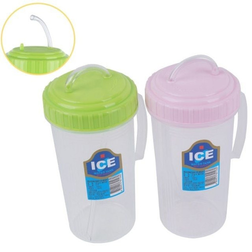 손잡이 뚜껑빨대 물병-색상랜덤 1p 400mL 휴대용