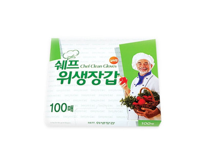쉐프 위생장갑 100매 비닐장갑 일회용장갑 1회용장갑