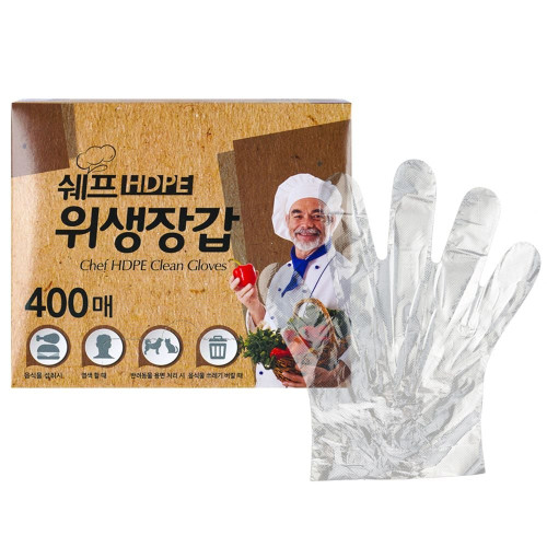 디디샵 위생 비닐 쉐프 장갑 400매입
