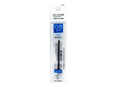 마이펜 세이프티클립 3색 볼펜 리필심 파랑 0.5mm
