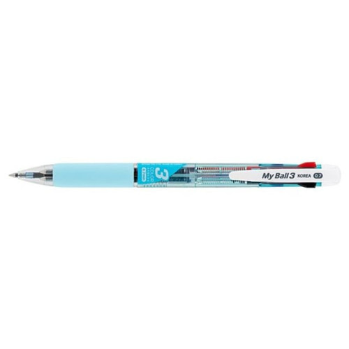 마이펜 마이볼 3색볼펜 블루 0.7mm