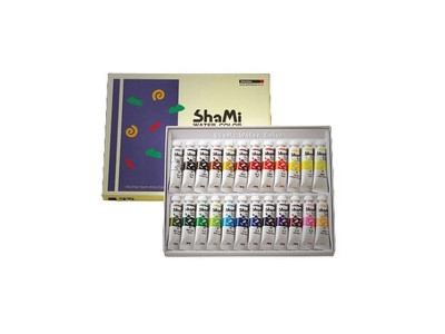샤미수채화물감(10ml-24색)문구 물감 파스 수채화물감