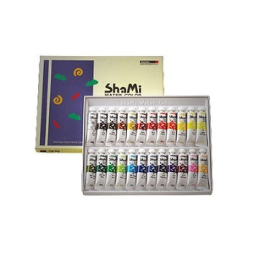 샤미수채화물감(10ml-24색)문구 물감 파스 수채화물감