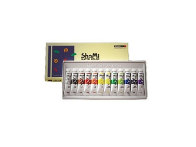 샤미수채화물감(10ml-12색)문구 물감 파스 수채화물감