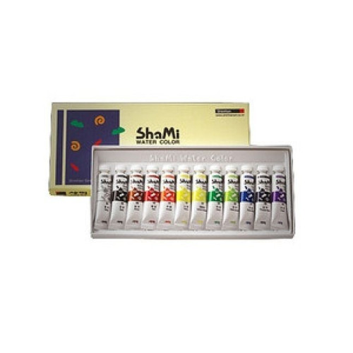 샤미수채화물감(10ml-12색)문구 물감 파스 수채화물감