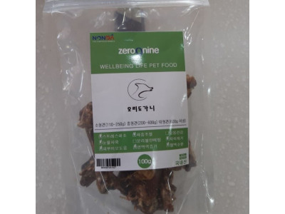 애견 수제간식 제로나인(오리도가니100g)